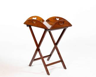 Mahogany Butlers Tray on Stand 