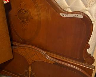 Bedroom - antique full bed - headboard, footboard, mattress & box springs