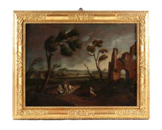 Lot 56: Attr. Domenico Pecchio Into The Wind Landscape