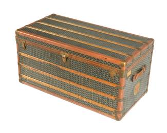 Lot 49: Large Malles Goyard French Steamer Trunk