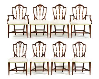 Lot 29: Eight Hepplewhite Style Chairs Ex-Sotheby's