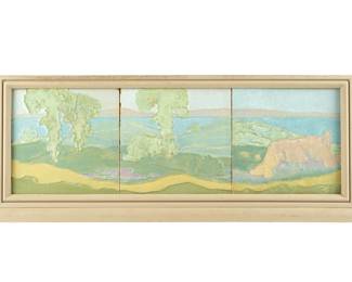 Lot 274: Three Framed Rookwood Architectural Faience Tiles