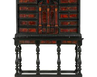 Lot 137: 18th C. Tortoiseshell Cabinet on Stand