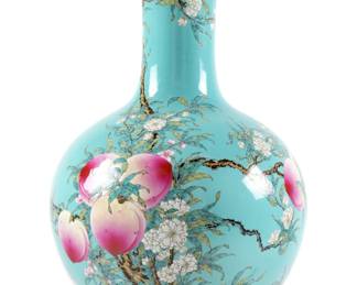 Lot 131: Chinese Porcelain Famille Rose Nine Peaches Vase