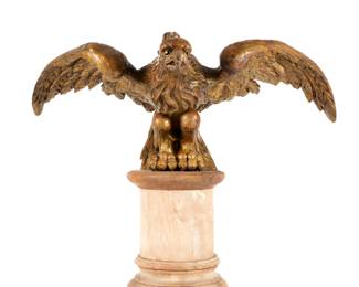 Lot 42: Large Carved Giltwood Pilot House Eagle Figure