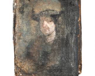 Lot 122: 17th C. Portrait Painting of Rembrandt?