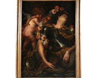 Lot 55: Camogli & Piola Sleeping Mars with Eros Painting