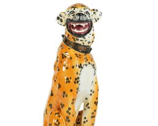 Lot 270: Life Size Italian Ceramic Figure of Cheetah