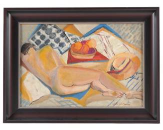 Lot 110: Colette Debat-Ponsan Repose Nude Portrait
