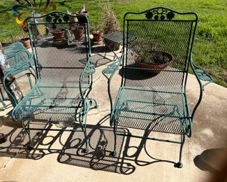 PAIR OF METAL GARDEN CHAIRS