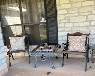 WOOD AND METAL CHAIRS