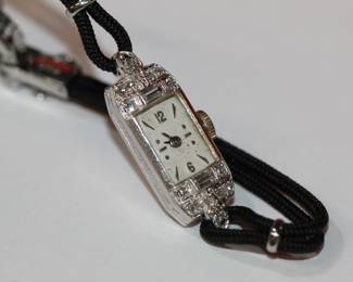 Swiss made 17 jewel Ladies Iridium Platinum
