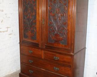French Oak Linen Press 82" x 53" x 21"