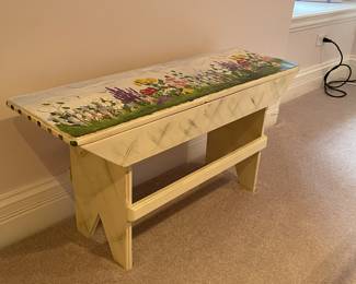Nice wooden hand painted bench 
