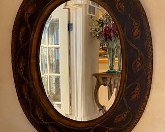 Oval shaped wall mirror 