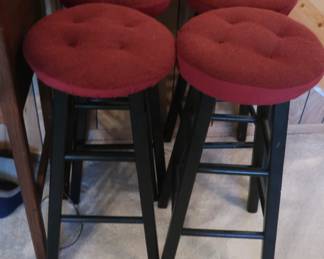 4  red  bar  stools