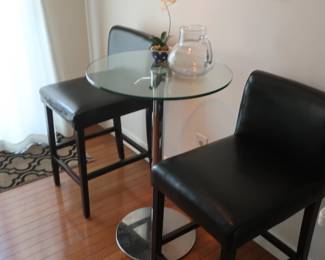 bar  hgt  table  and  two  bar  hgt  chairs