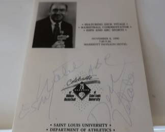 Dick Vitale signed program November 1990