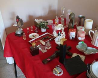 decor, small perfume  bottles, fancy soap, decor