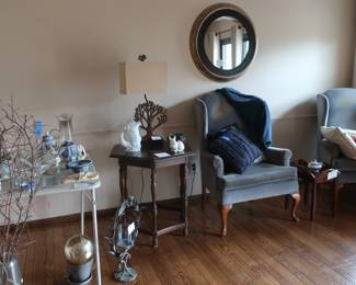 vintage  table,  mirror, chairs, decor