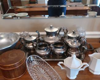 silver plate  tea  set
