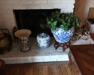 blue  and  white  asian  pottery