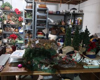 holiday  decor   and  other  basement  items