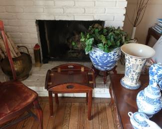 blue  asian  style  pottery