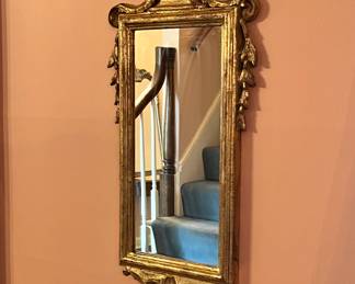 Italian hand carved gilt wood and gesso mirrored sconce circa 1930