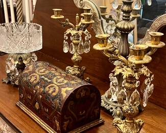 A large collection is French and Italian candelabras