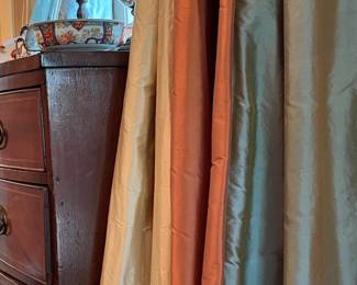 Custom dupioni silk drapes 6 pairs