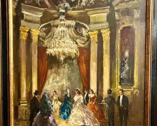 Vintage oil on canvas “Paris Opera House”