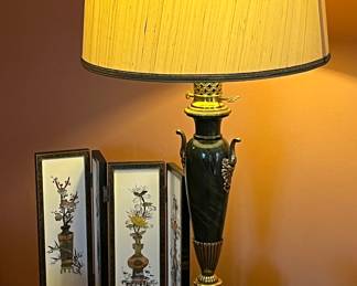 RARE STIFFEL LAMP in marble and gilt bronze