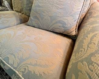 Gorgeous pale mint green brocade in a pique fabric…literally a new sofa!