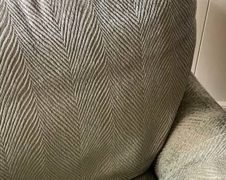 Pair of like new herringbone velvet club chairs with ottomans by HICKORY CHAIR…custom