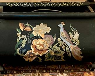 Antique tole metal news stand 