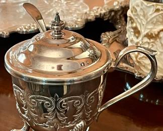 Antique English silver condiment cup circa 1920