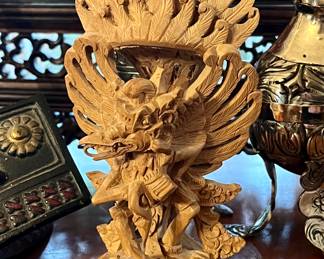 Hand carved Tibetan guardian figurine 