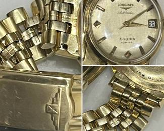 Gents 5 star Admiral automatic by LONGINES in perfect working condition!  99 grams of 18K