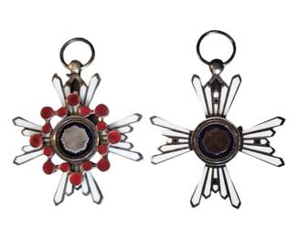 (2) Imperial Japanese Order of the Sacred Treasure Badges
