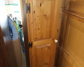 2 door, swivel pine cabinet-$250