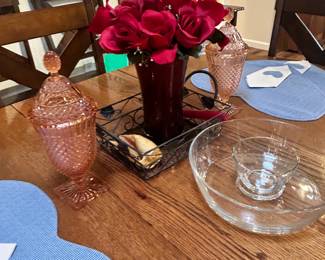 Hocking "Miss America" Pink Candy Dish