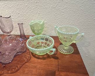 Imperial Block Beaded Uranium Glass