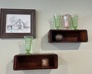 Imperial Beaded Block Green Celery Vase