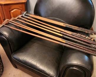 Wooden shaft golf clubs