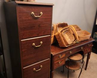 File cabinet, desk, Longaberger Baskets