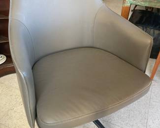 Modani leather & steel swivel chair $200