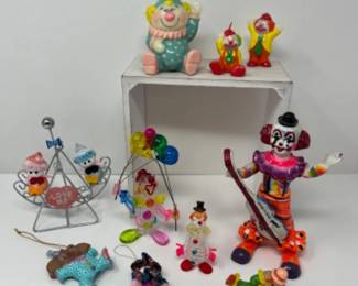 	Retro Vintage Clown Collection - Blown Glass, Russ Candles, & More