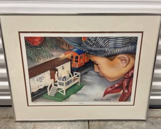 S/N Angela Trotta Thomas 'Milk Run' Lionel Train Prints - 629/750