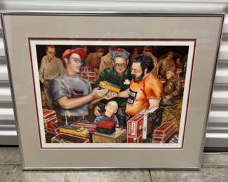 Angela Trotta Thomas 'Can we get it, Dad?' Lionel Train Art Print